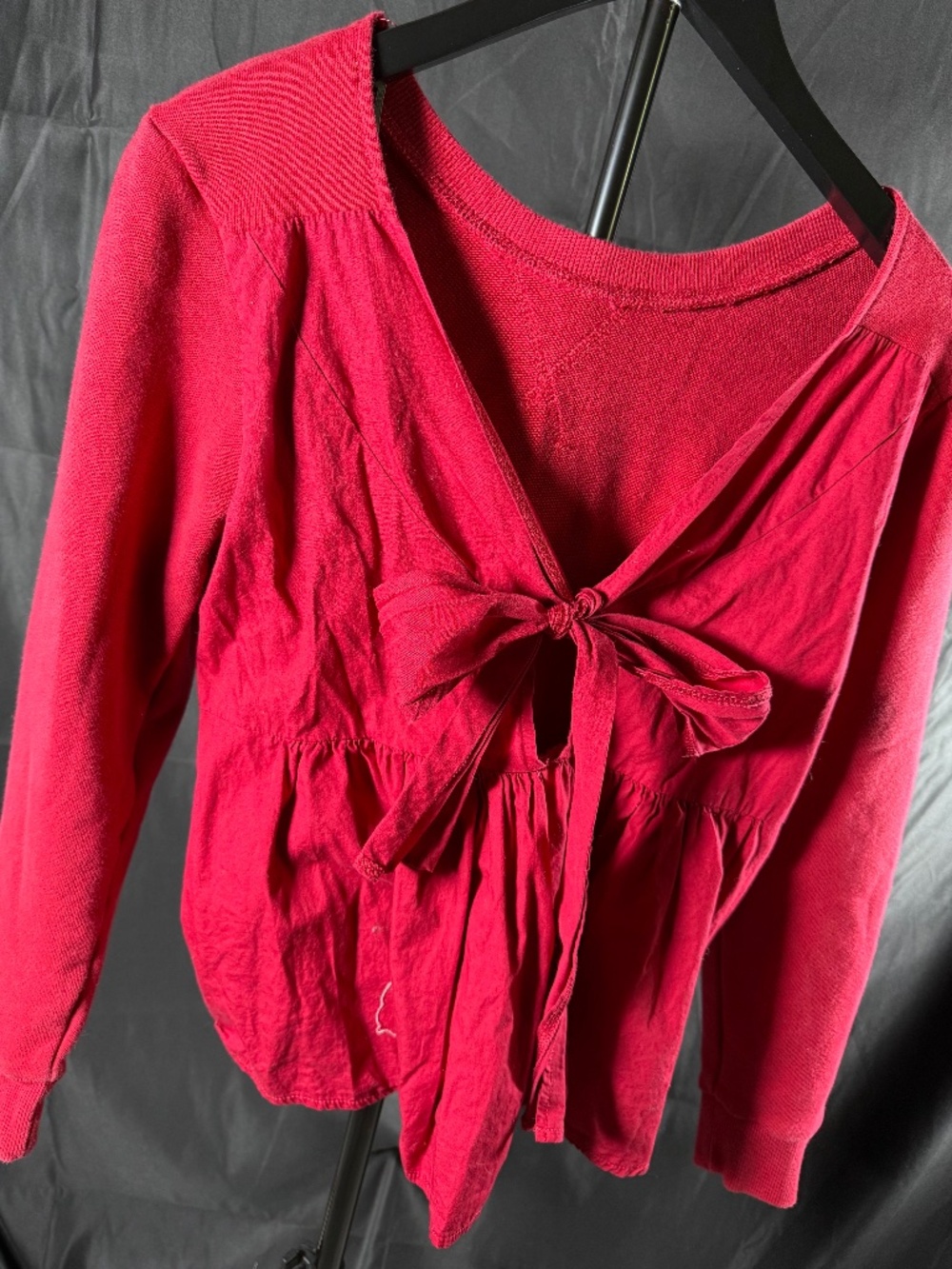 Juniors Size L Ella moss Red Tie Back Top